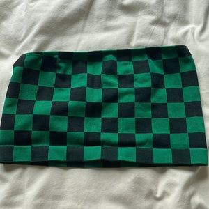 Green, checkered tube top